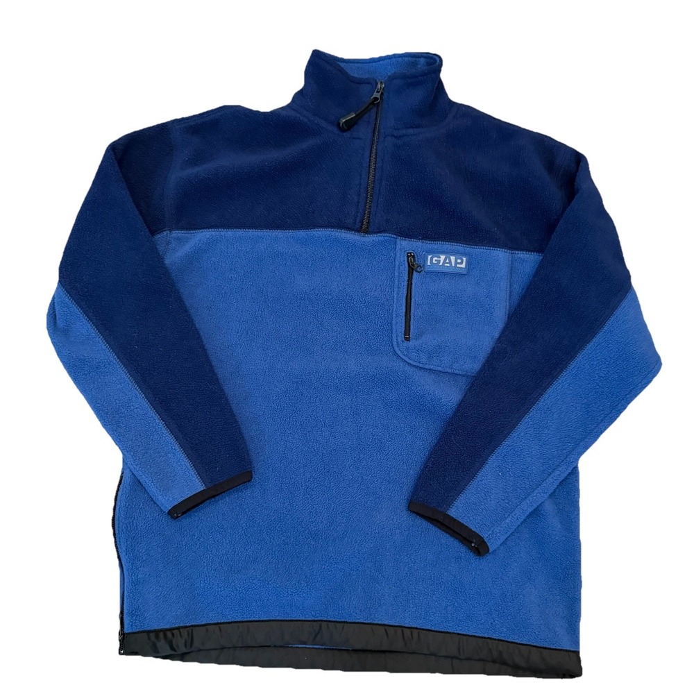 Vintage GAP Performance Blue Fleece Pullover Kids L (10) Half Zip 90s Y2K